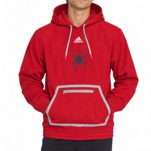 Adidas Men's L Red Spider Graphic Pullover Hoodie AEROREADY Athletic Sweatshirt